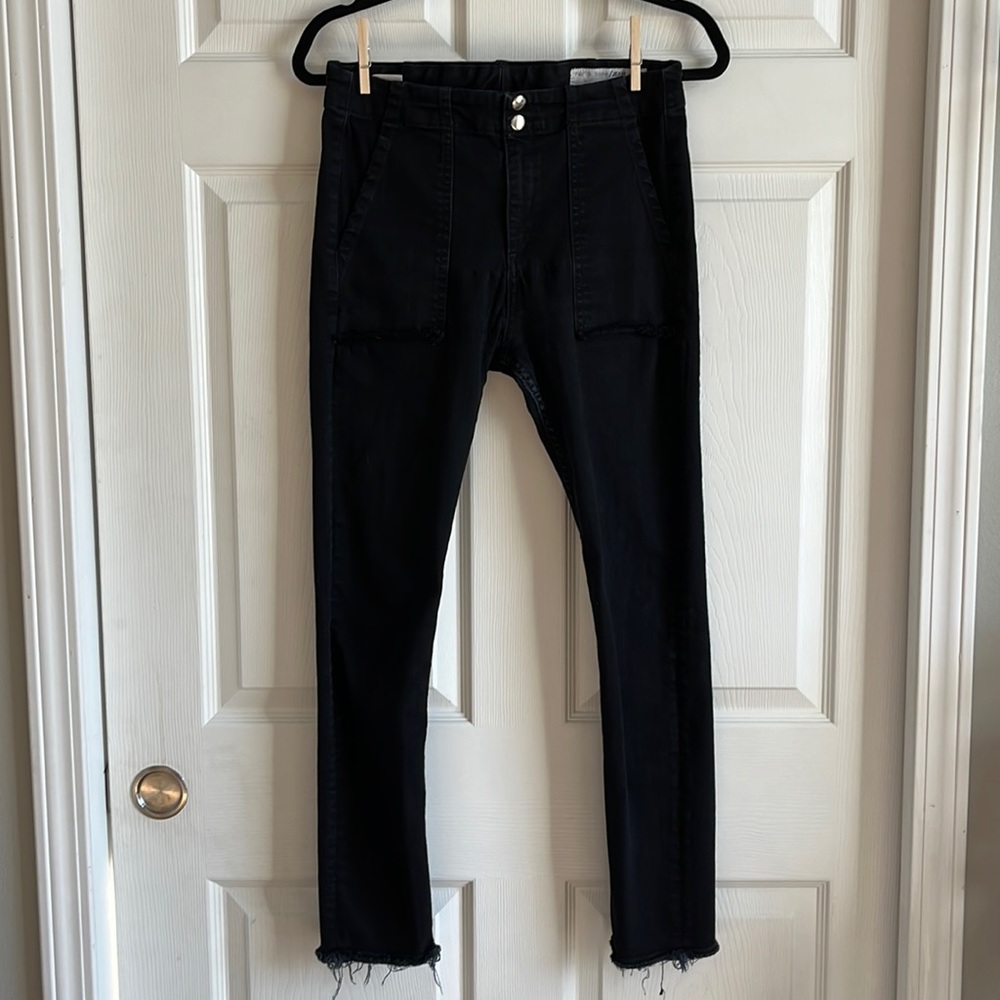 Rag & Bone Denny High Rise Skinny Ankle Jean / Raw Hem / Black / SZ 28 - Picture 4 of 13
